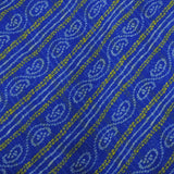 Blue Bandhani Georgette Printed Fabric