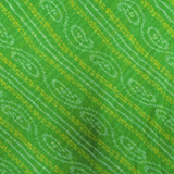 Lime Green Bandhani Georgette Printed Fabric