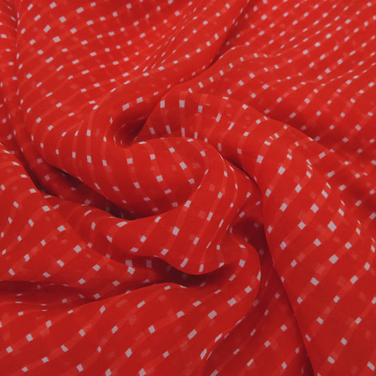 Maroon Bandhani Georgette Printed Fabric