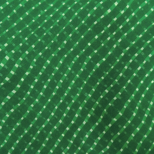 Bottle Green Bandhani Georgette Printed Fabric