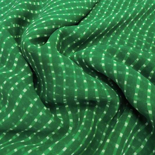 Bottle Green Bandhani Georgette Printed Fabric