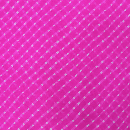 Pink Bandhani Georgette Printed Fabric