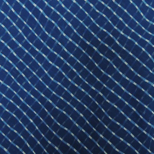Navy Blue Bandhani Georgette Printed Fabric