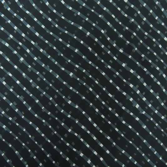 Black Bandhani Georgette Printed Fabric