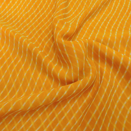 Mustard Yellow Bandhani Georgette Printed Fabric