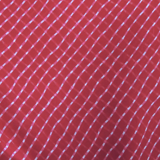 Cherry Red Bandhani Georgette Printed Fabric