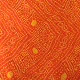 Orange Bandhani Georgette Printed Fabric