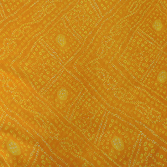 Yellow Bandhani Georgette Printed Fabric