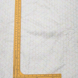 Multi Colour Thread Work Embroidery With Tikki On White Dyeable Dupion Silk Fabric