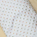 Multi Colour Gotta Pati Zari Work Thread Embroidery On White Dyeable Upada Fabric