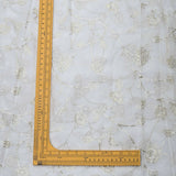 All Over Antique Golden Jaal Work Embroidery On White Dyeable Organza Fabric