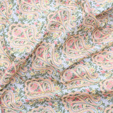 All Over Multi Colour Floral Work Embroidery On White Dyeable Upada Fabric