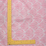 All Over Pink Colour Floral Work Embroidery On White Dyeable Upada Fabric