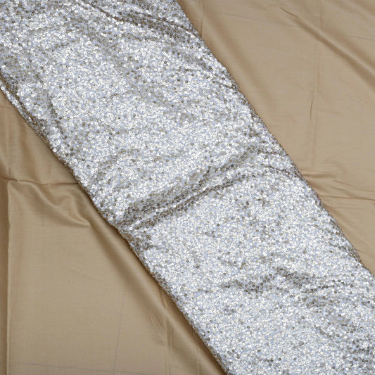 All Over Golden Sequins Work On Dyeable upada silk Fabric