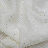All Over Lining Golden Sequins Work On Dyeable Georgette Fabric