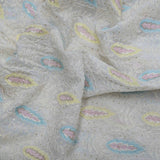 All Over Multi Color Thread Work On Dyeable Georgette Fabric