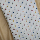 All Over Multi Color Mirror Work On Dyeable Grey Cotton Fabric