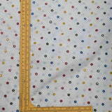 All Over Multi Color Mirror Work On Dyeable Grey Cotton Fabric