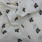 Black Color Sequins Work On Dyeable Grey Cotton Fabric