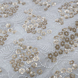 All Over Sequins Thread Work On Dyeable Georgette Fabric