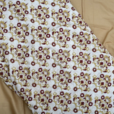 All Over Zari Embroidery On White Dyeable Dupion Silk Fabric