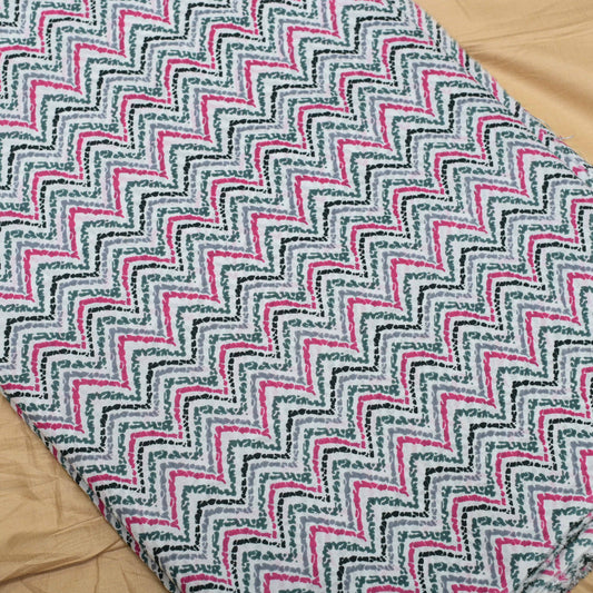 Zig Zag Chevron Cotton Printed Fabric - Shree Om Fabrics