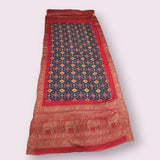 Navy blue Modal Gaji Silk Digital Print Dupatta With Traditional Elephant Scut Patola Border - Shree Om Fabrics