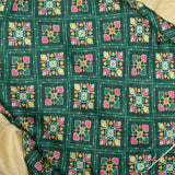 Green Colour Patola Satin Printed Fabric - Shree Om Fabrics
