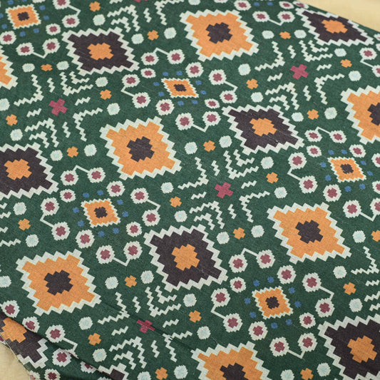 Light Green Colour Patola Tussar Silk Printed Fabric - Shree Om Fabrics