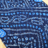 Navy Blue Colour Bandhani Georgette Printed Fabric - Shree Om Fabrics
