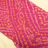 Pink Colour Bandhani Georgette Printed Fabric - Shree Om Fabrics