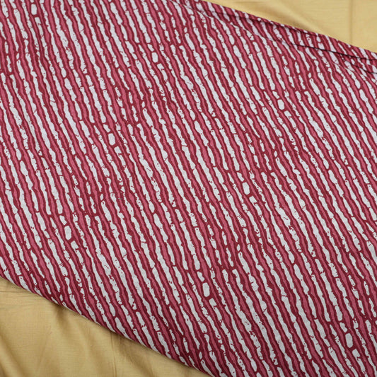Red Colour Leheriya Cotton Printed Fabric - Shree Om Fabrics