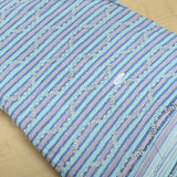 Sea Green Colour Checks Lining Cotton Printed Fabric - Shree Om Fabrics