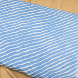 Sky Blue Colour Leheriya Cotton Printed Fabric - Shree Om Fabrics
